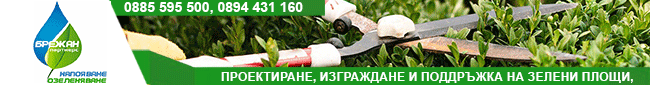 - проектиране, изграждане и поддръжка на зелени площи - верикално планиране - поливни системи - обработка с препарати за растителна защита